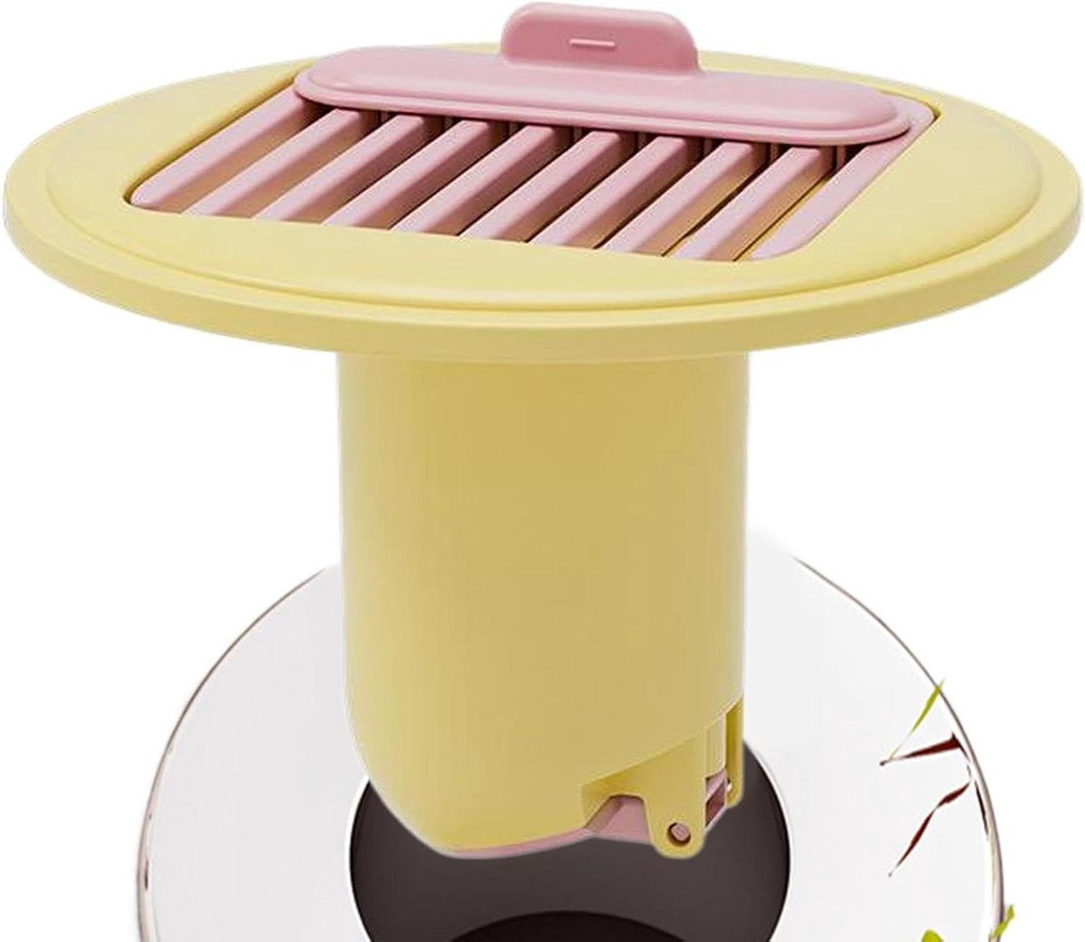 Vloerafvoer Haarfilter - Afvoerplug Douche - Hygiënisch Werken - Zelfsluitende Klep - 7.5 x 7.5 x 6 cm - Geel