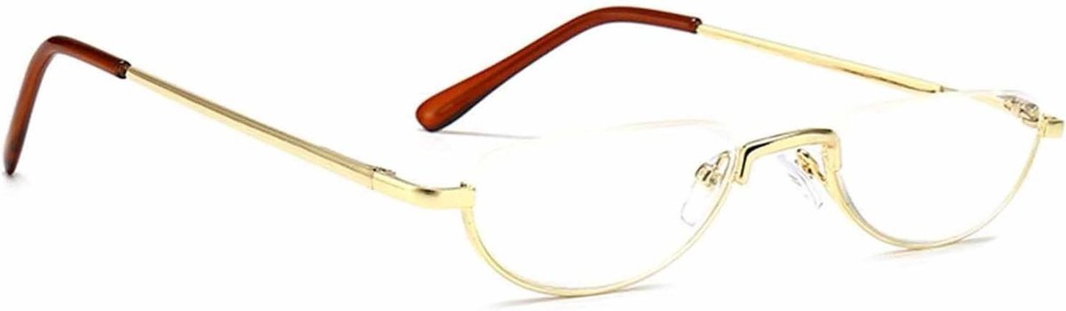 Leesbril Metaal - Halve Maan Bril - Computerwerk - Half Frame - 48 mm breed - Zilver