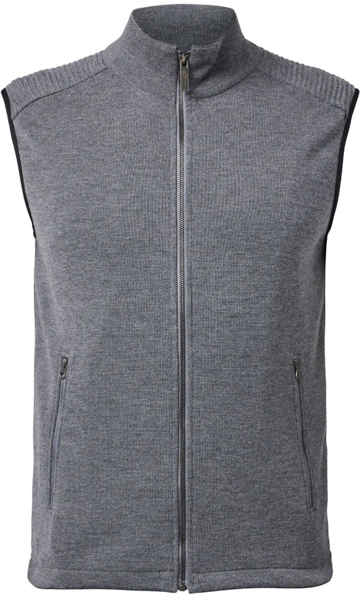 Ivanhoe mouwloos vest Ralf Full Zip voor heren van wol Grijs