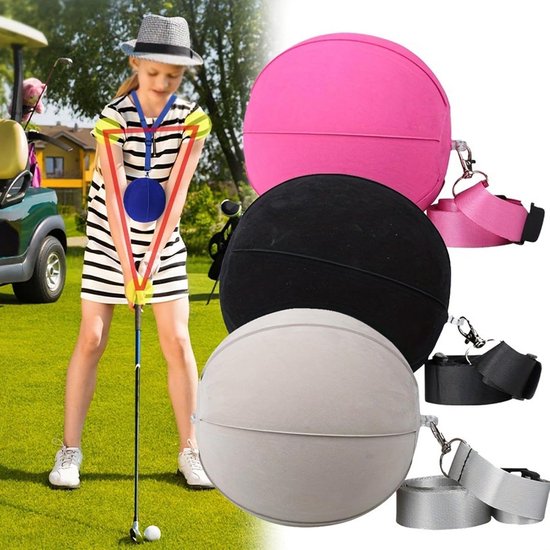 Golf Swing Trainer - Bal Oefenhulp - Golfslag Verbeteren - Verstelbare Ondersteuning - 15 cm - Zwart van GOLF — afbeelding 3