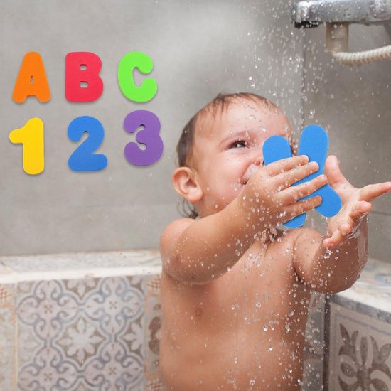 Badspeelgoed Letters - Zwemmend Alfabet - Leren in bad - Zachte schuimstickers - 36 Stuks - Multicolor van Badspeelgoed. — afbeelding 4