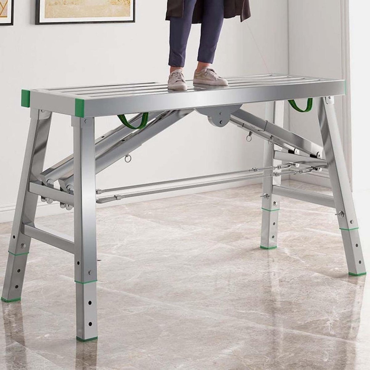 Werkplatform Ladder - Vouwsteiger Steiger - Veilig Werken - Zwaar Staal Constructie - 400kg Capaciteit - Zilver