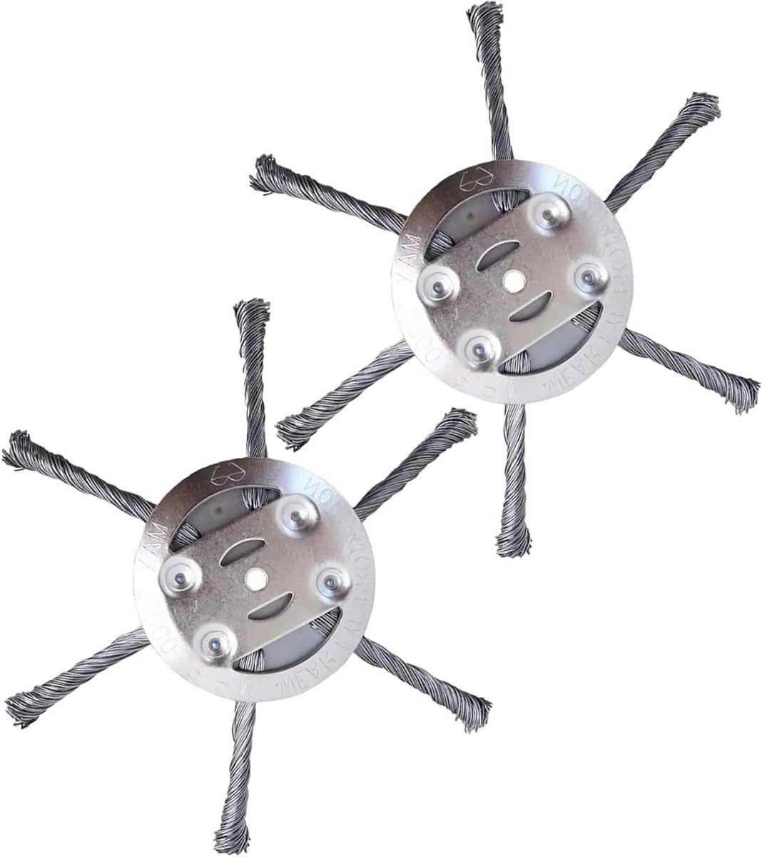 Onkruidborstel Set - Trimmer Opzetstuk - Tuinonderhoud - Duurzaam Staaldraad - 2 Stuks 5mm - Zilver