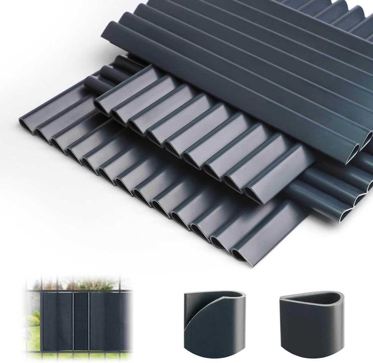 Bevestigingsclips voor Privacystrips, PVC Klemrails voor Windbescherming, Set van 40 Clips voor Tuin en Schutting