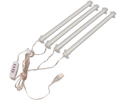 Dailygoody - LED Plant Grow Light Strips - Dimbare Timer Functie - Volledig Spectrum - 4 Koppen - Voor Indoor Groenten - Geschikt voor Succulenten