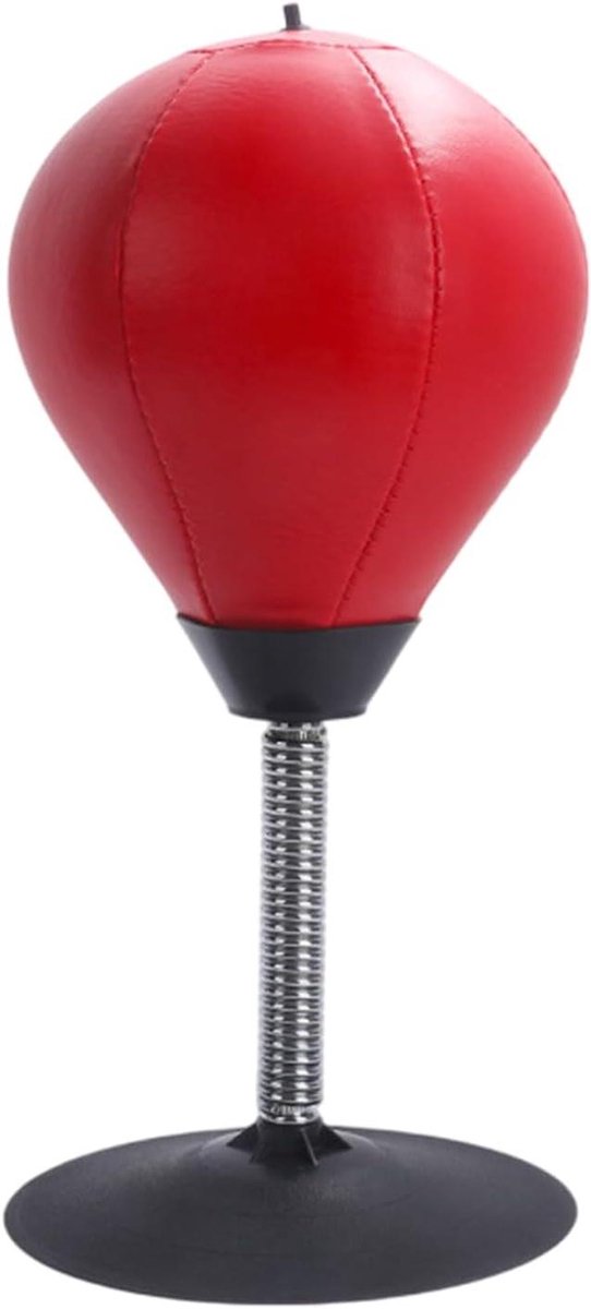 Bokszak voor bureau - Desktop fitness - Stress verminderen - Robuust ontwerp - 37 x 19.6 cm - Rood