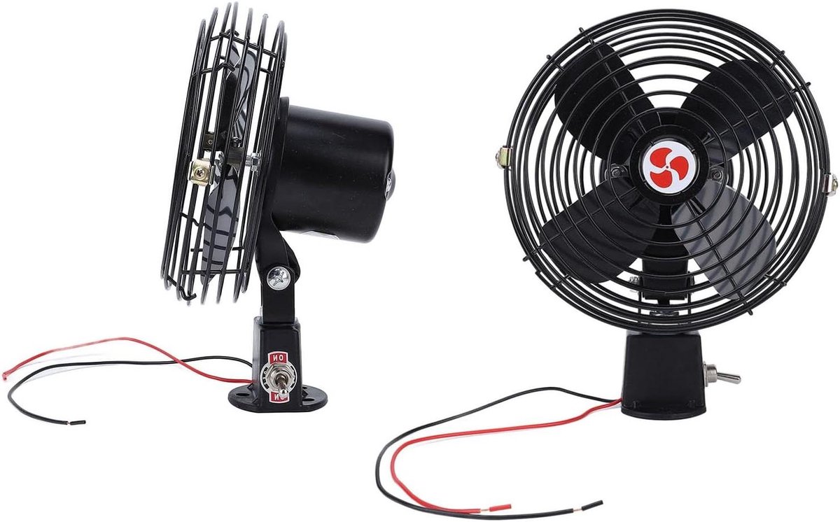 Stille Autoventilator - Voertuig Ventilator - Koelte Onderweg - Extreem Stil - 20 cm - Zwart