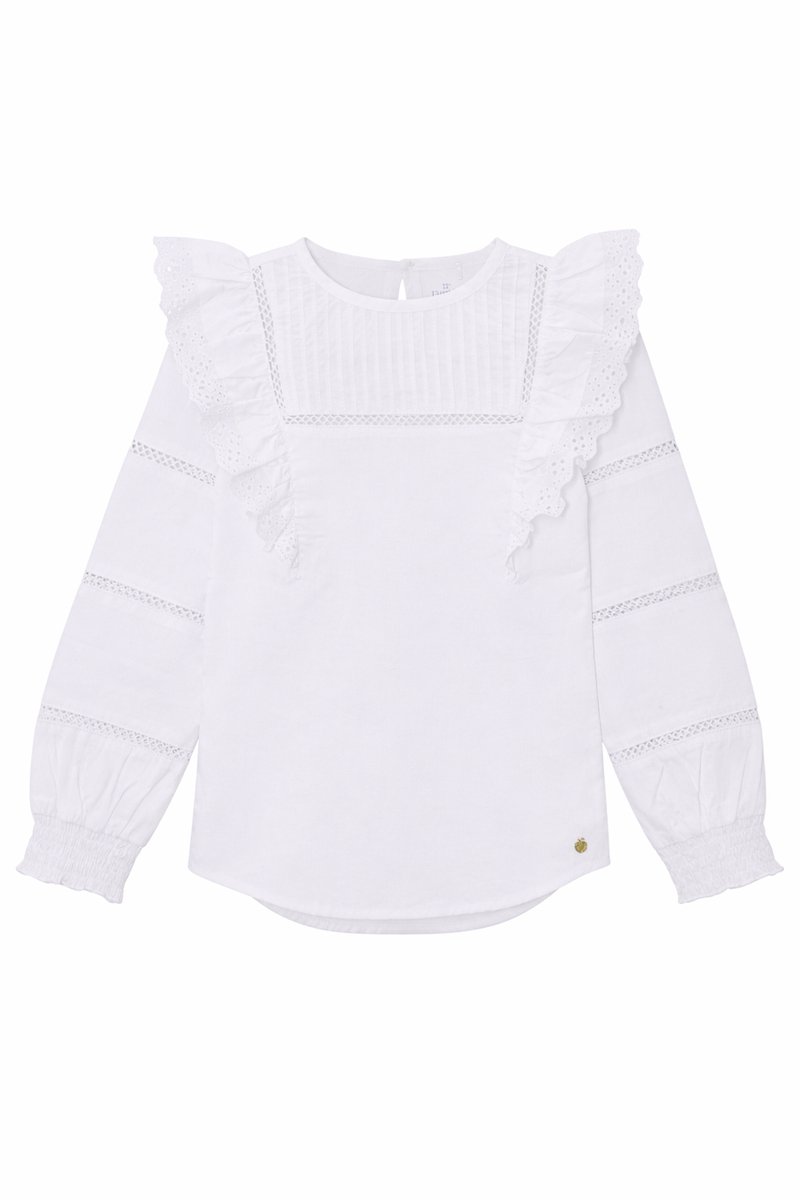 Funkle Blouse Snow White – Paper Touch Cotton Poplin – Luxe Meisjesmode
