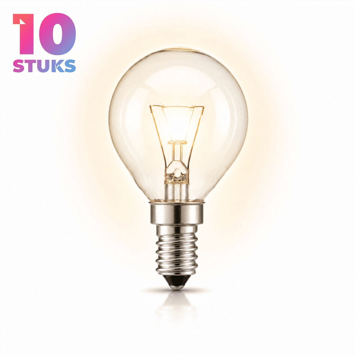 10x Kogel Gloeilamp E14 - 40W - Warm Wit Licht (2700K) - 200 lm - 1 jaar - Dimbaar - Ovenlamp max. 300 °C