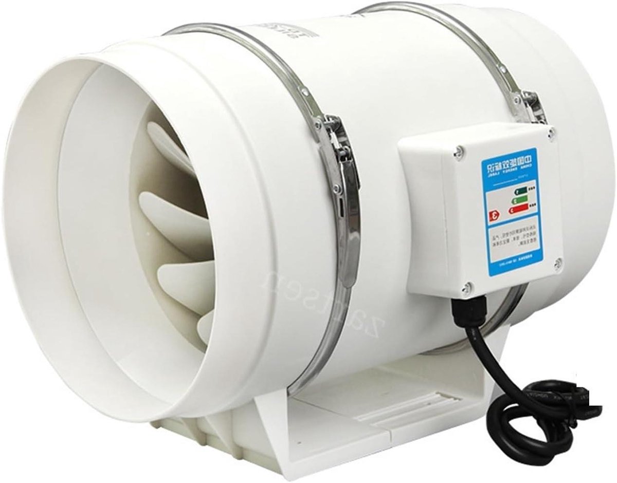 Kanaalventilator Inline - Afzuigventilator Stille - Luchtkwaliteit Verbeteren - Laag Geluidsniveau - 125mm Diameter - Wit
