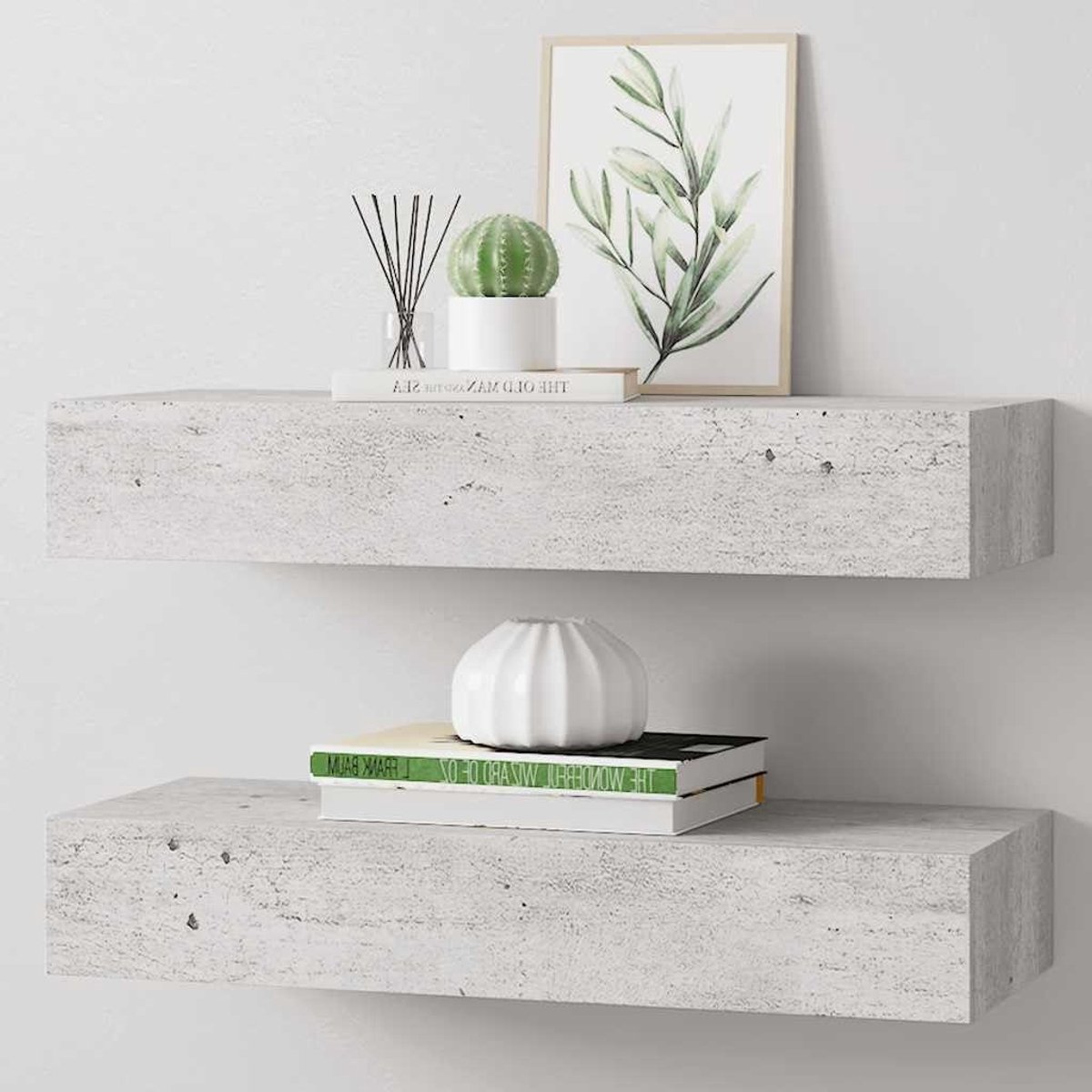 Wandladen Set - Zwevende Planken - Opbergen van Spullen - Robuust MDF en Metaal