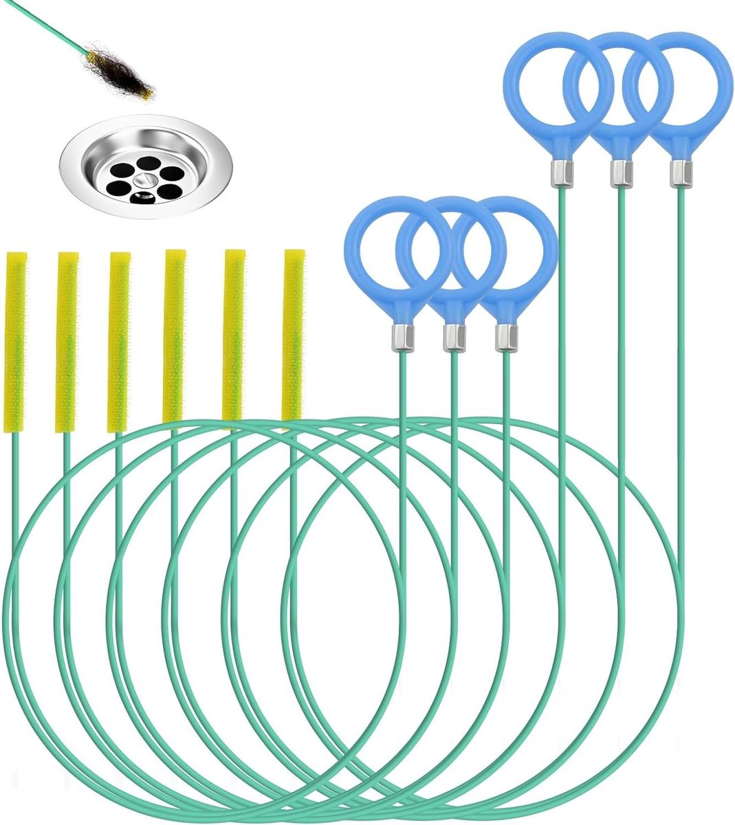 Buisreinigingsspiraal - Afvoerreiniger Spiraal - Verstoppingen Verhelpen - Onbreekbaar Nylon Gecoat - 90 cm en 130 cm - Groen