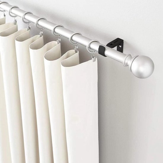 Verstelbare gordijnsteunen set van 4, zware metalen gordijnstangen met schroeven, ideaal voor gordijnen en raambekleding — afbeelding 4