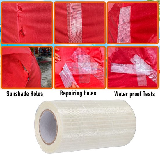 Reparatietape Luifel - Tent reparatie - Buiten repareren - Waterdichte hechting - 12 meter - Zwart — afbeelding 3