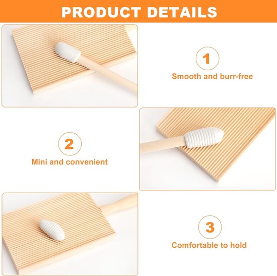 SnelShoppen - Gnocchi Houten Bord Set met Deegsnijder, Spätzle Bord met Schraper, Pasta Bord en Ravioli Roller voor Zelfgemaakte Pasta, Keukenaccessoi van Snelshoppen — afbeelding 5