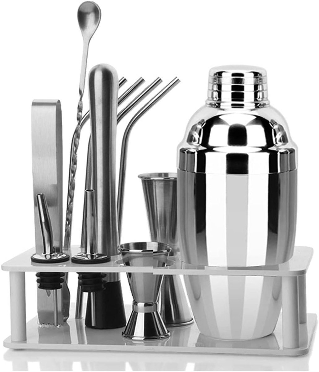 Cocktailshaker Set - Drank Mixer - Cocktails Maken - 12 Delige Kit - 700ml - Zilver