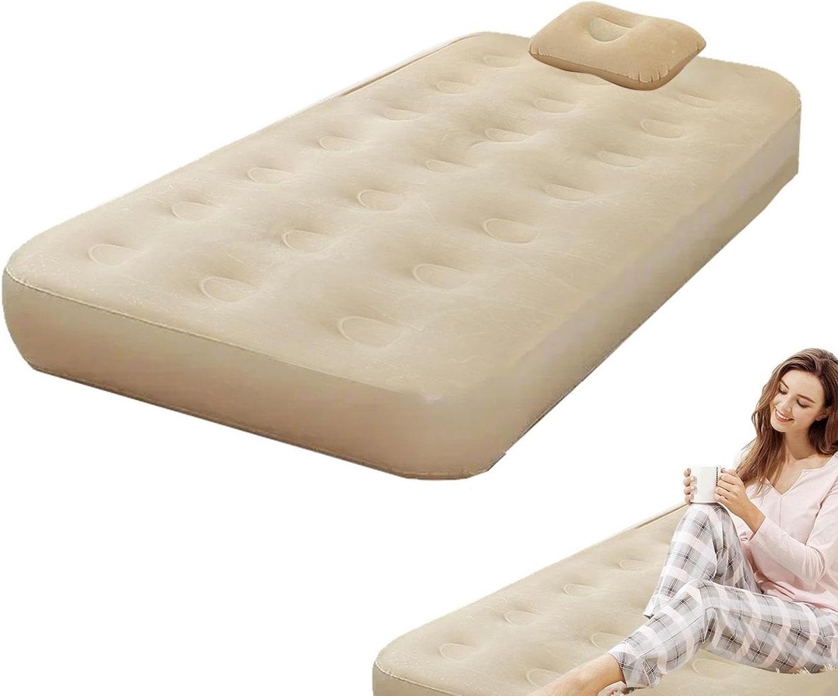 Opblaasbaar gastenbed - Luchtbed met pomp - Logeren en kamperen - Automatisch inflatiesysteem - 338 x 314 x 314 cm