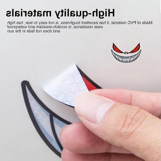 Set van 2 Reflecterende Oogstickers voor Robotmaaiers - Zelfklevende PVC Stickers voor Maaiers, Motorfietsen en Helmen - Nachtzichtbaar en Duurzaam — afbeelding 2