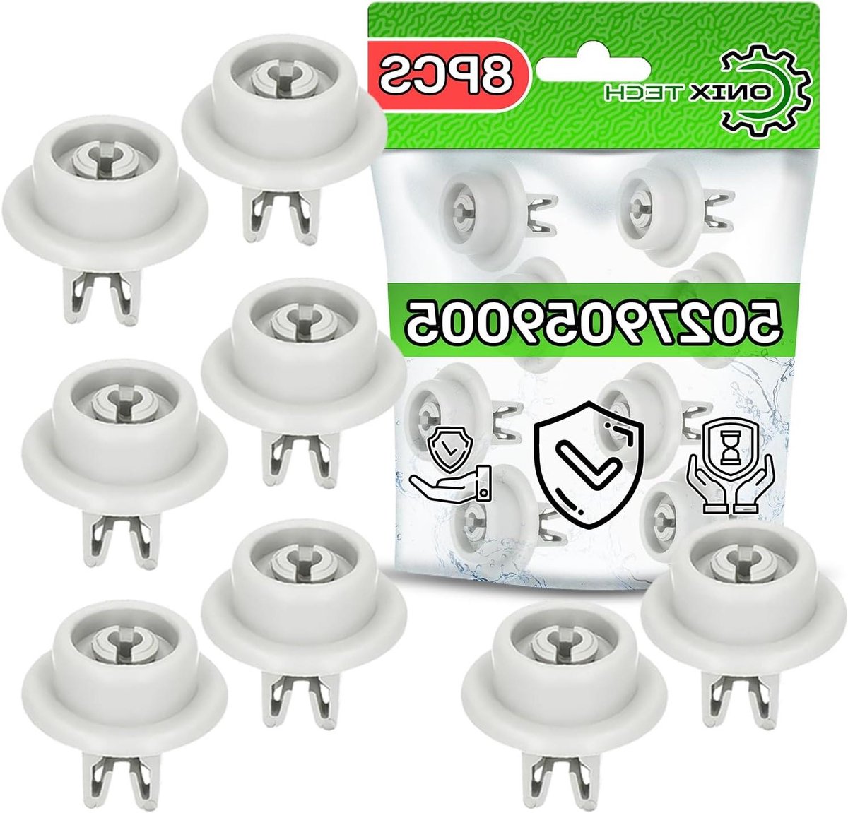 Vaatwasserwielen Onderkorf - Reservewielen Set - Vaatwasmachine Reparatie - Universeel Passend - 8 Stuks 34 mm - Wit