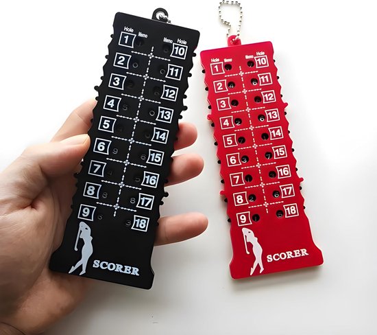 Golf Scoreteller Set - Handteller Slagenteller - Score Bijhouden - Compact Clip-On - 2 Stuks - Rood en Zwart van GOLF — afbeelding 5
