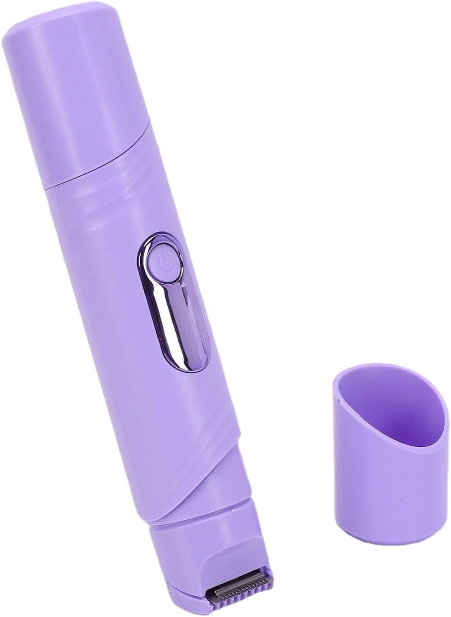 Elektrische Lichaamshaartrimmer - Bikinitondeuse Schaamhaartrimmer - Persoonlijke Verzorging - Dubbele Kop 2-in-1 - 18 x 7 x 4 cm - Paars