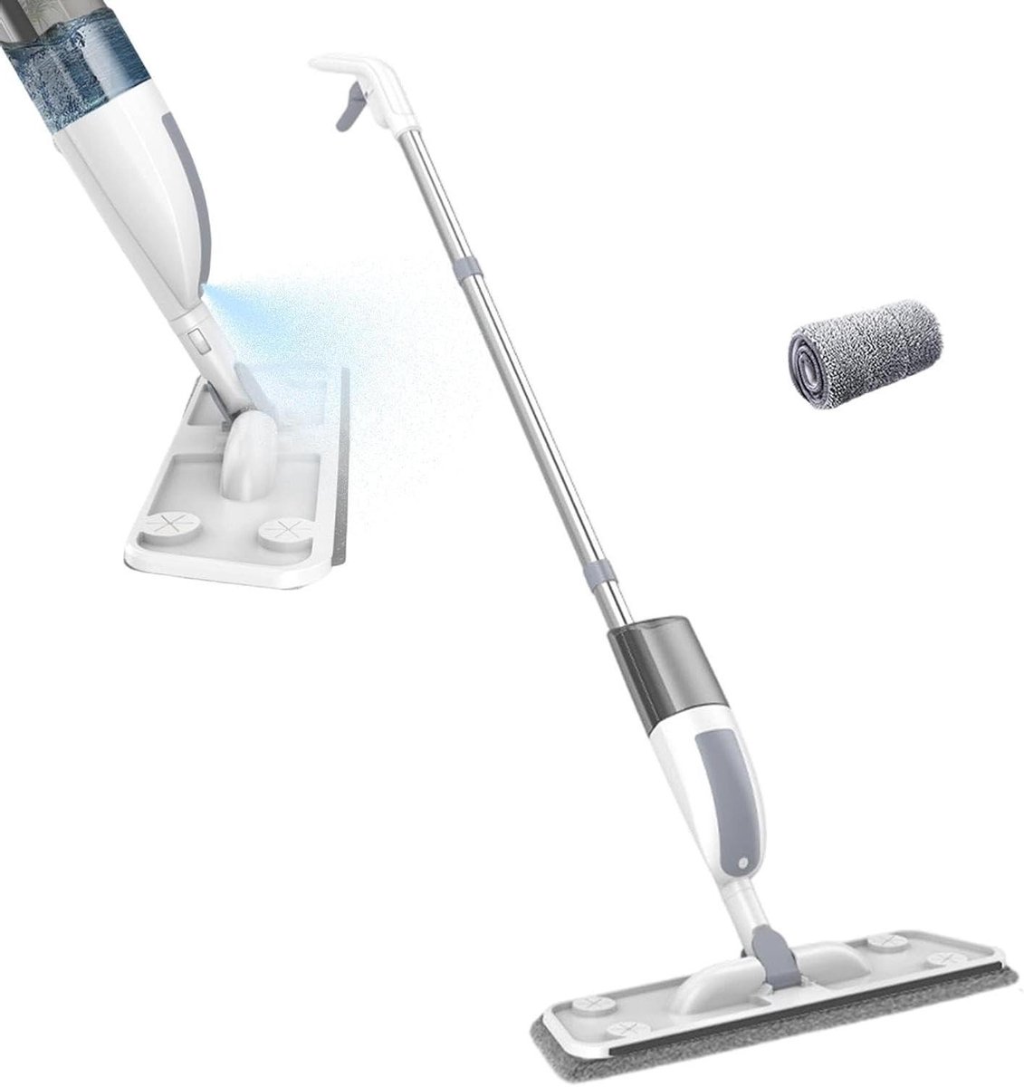 Sproeimop - Vloerreiniger Mop - Vloeren Reinigen - Handsfree Bediening - 120 cm - Grijs
