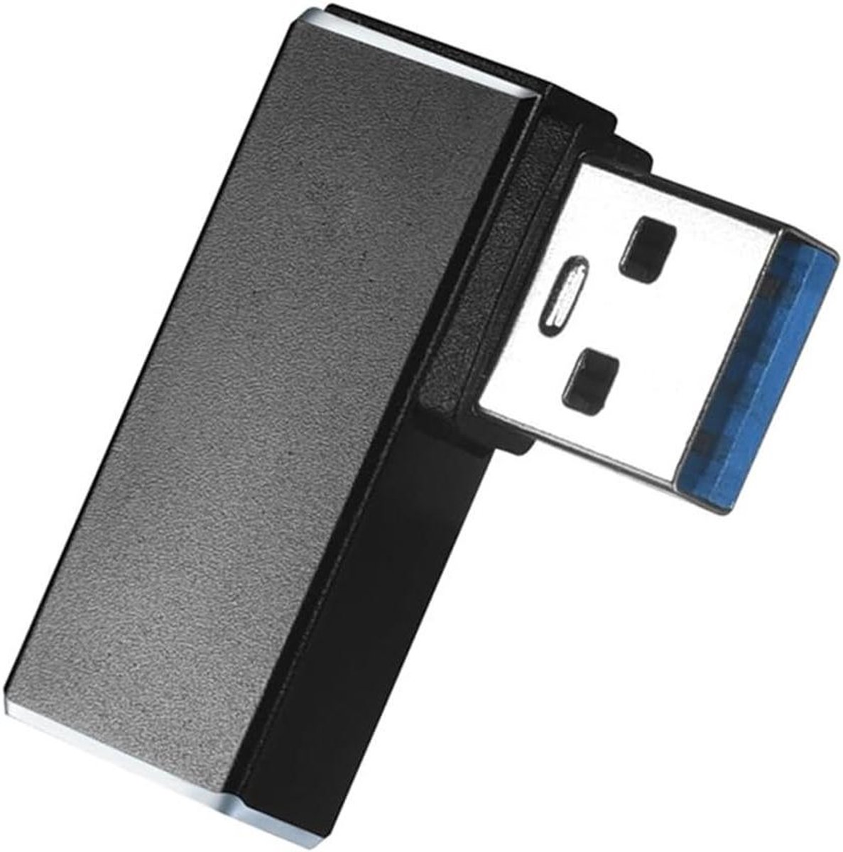 USB Hoekadapter - Verloopstuk - Ruimte Besparen - 90 Graden Ontwerp - USB 3.0 - Zwart