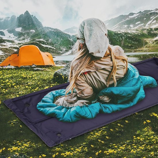 Camping Slaapmat - Luchtmatras Vloermat - Comfortabel Slapen - Ergonomisch Neksteun - 183 x 60 cm - Donkerblauw van Camping — afbeelding 2