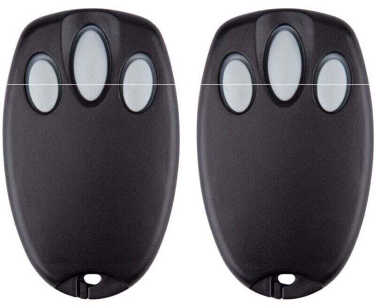 Twee vervangende handzenders voor Chamberlain Liftmaster Motorlift garagedeuren, modellen zoals 94335E, 84335E, ML700, ML500, ML850, Merlin, C945, C840 Security en 433,92 MHz.