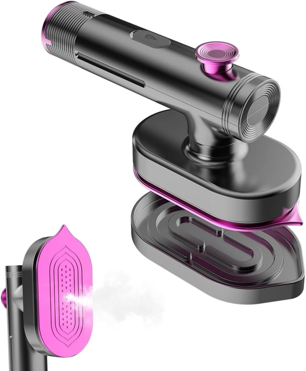 Mini Stoomstrijkijzer - Draagbaar Reisstrijkijzer - Kleding Ontkreuken - Snel Opwarmend 40W - 60 ml Reservoir - Grijs