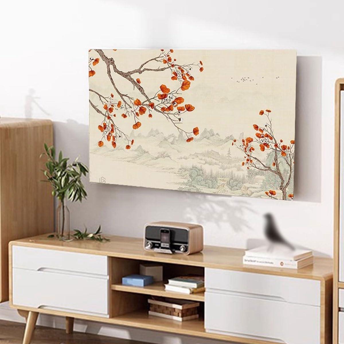 Tv Hoes - Schermbeschermer - Stof Vrij Houden - Bloemenprint Decoratie - 24 Inch (59x35CM) - B