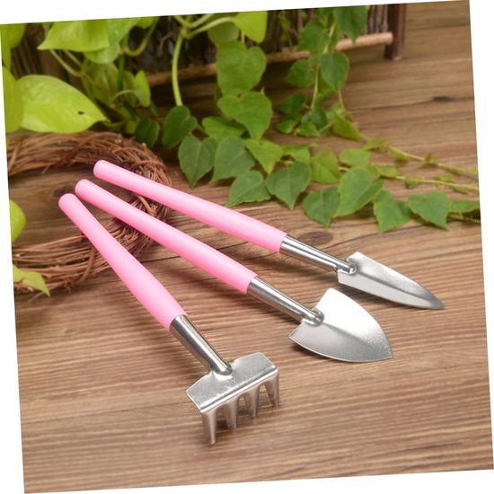 Tuingereedschap Set - Mini Schep Hark - Bloemen Planten - Ijzeren Constructie - 75 g - Roze van Tuingereedschap. — afbeelding 4