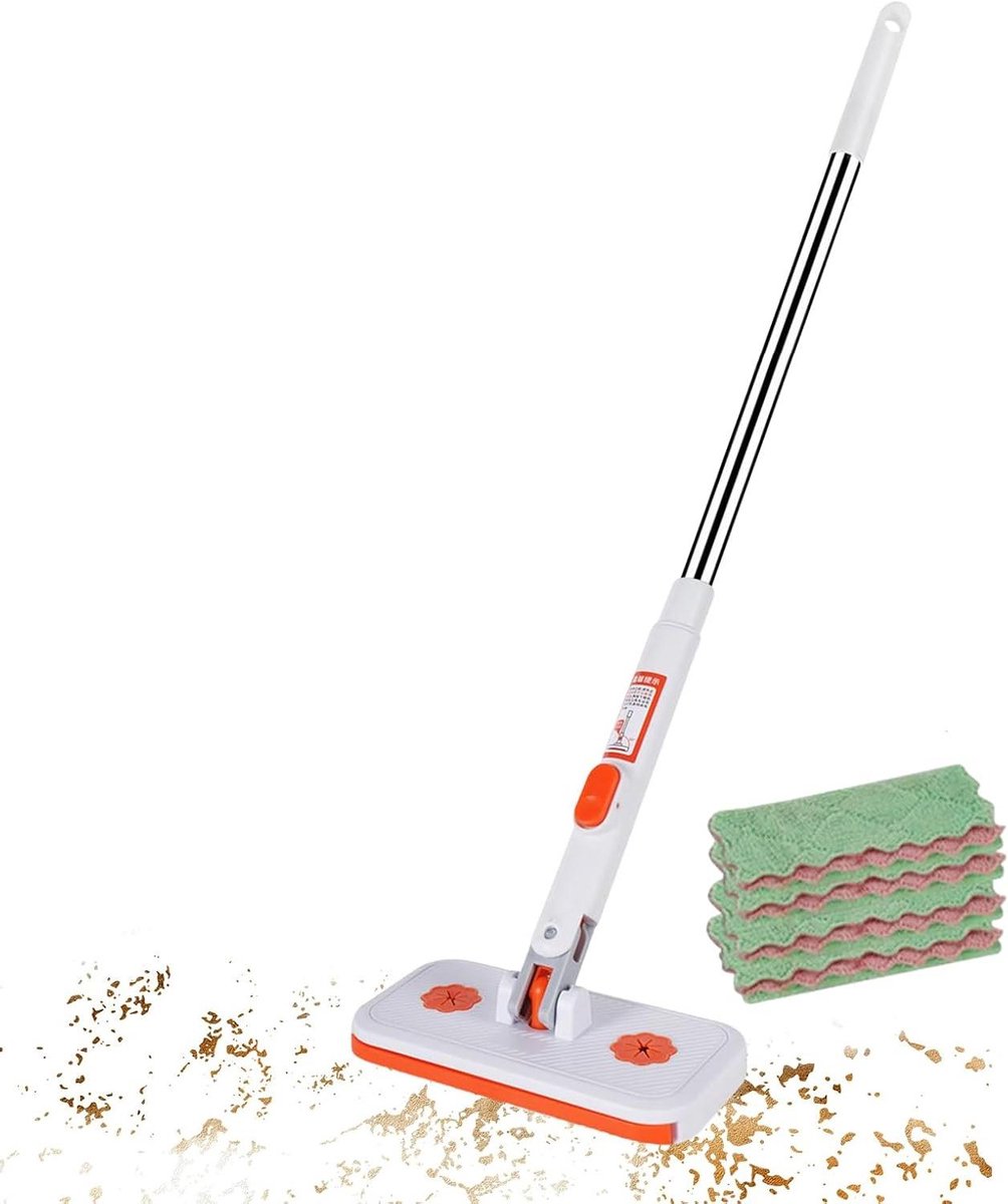 Click Mop - Stofwisser Dweil - Vloeren Reinigen - No-Touch Pad Wissel - 86 cm - Grijs