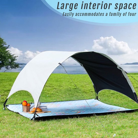 Strandtent - Schaduwtent - Buiten ontspannen - Verbeterde UV-bescherming - 200 x 150 cm - Meerkleurig — afbeelding 4