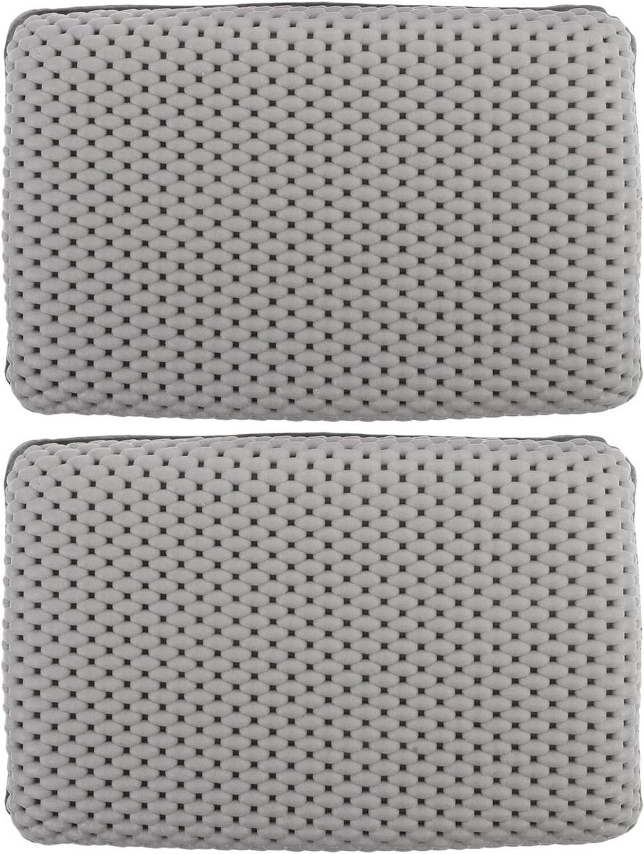 Badkussens Set - Spa Kussens - Ontspanning in bad - Antislip zuignappen - 27 x 19 cm - Grijs