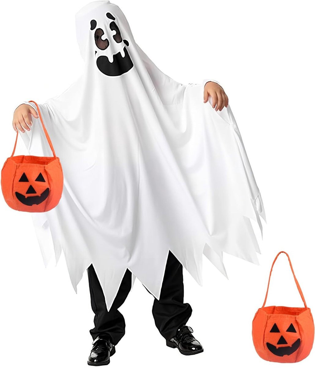 Verfijnde Witte Spookcape voor Feestelijke Kostuums, Halloween en Verkleedpartijen