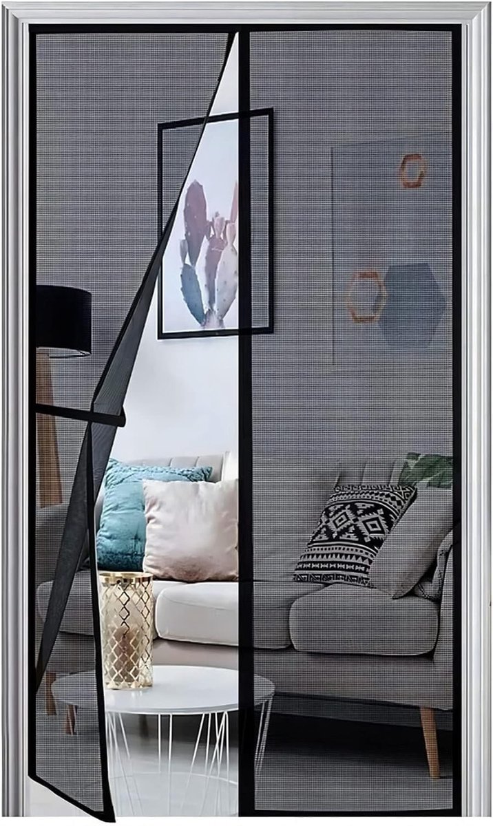 Versterkte Vliegenhor voor Balkon Deur 115 x 240 cm, Magnetische Insectenbescherming zonde