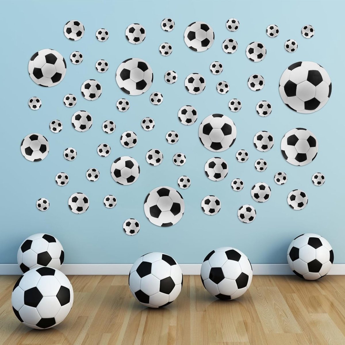 Voetbalstickers voor Jongenskamer - Vinyl Muurdecoratie voor Slaapkamer, Sportthema, Kinderen, Interieurdesign