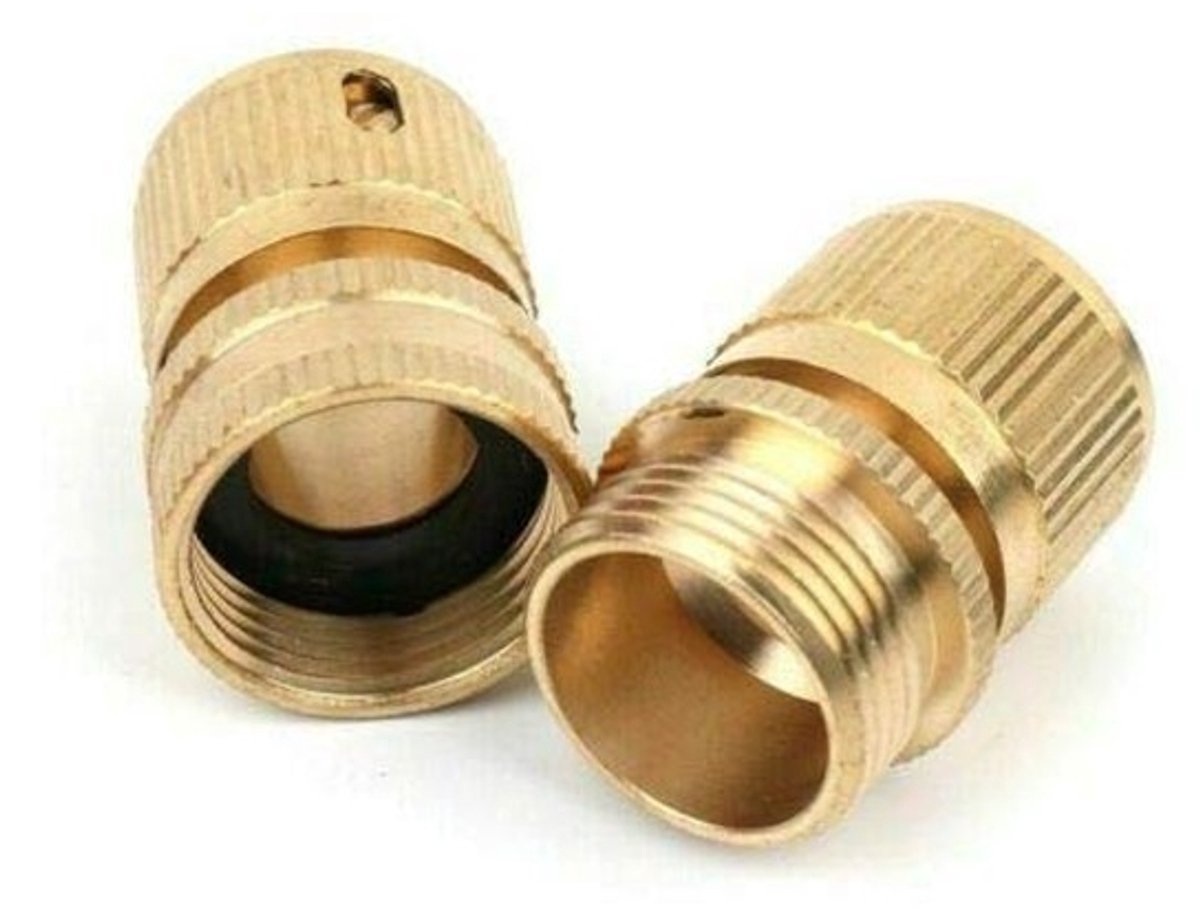 Allecto - Hydrogarden Snelkoppelingen - Tuinirrigatie Accessoires - Messing - 3/4 Inch - Hoogwaardige Fittingen - Voor Huis en Tuin