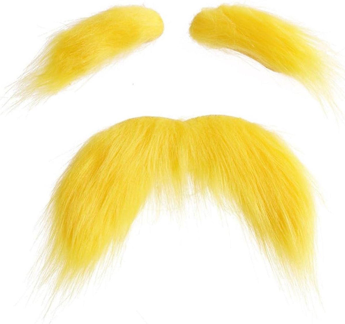 Set van Gele Snor en Wenkbrauwen, Nep Snor voor Kostuum, Perfect voor Carnaval en Feestjes, Fake Beard Accessoire