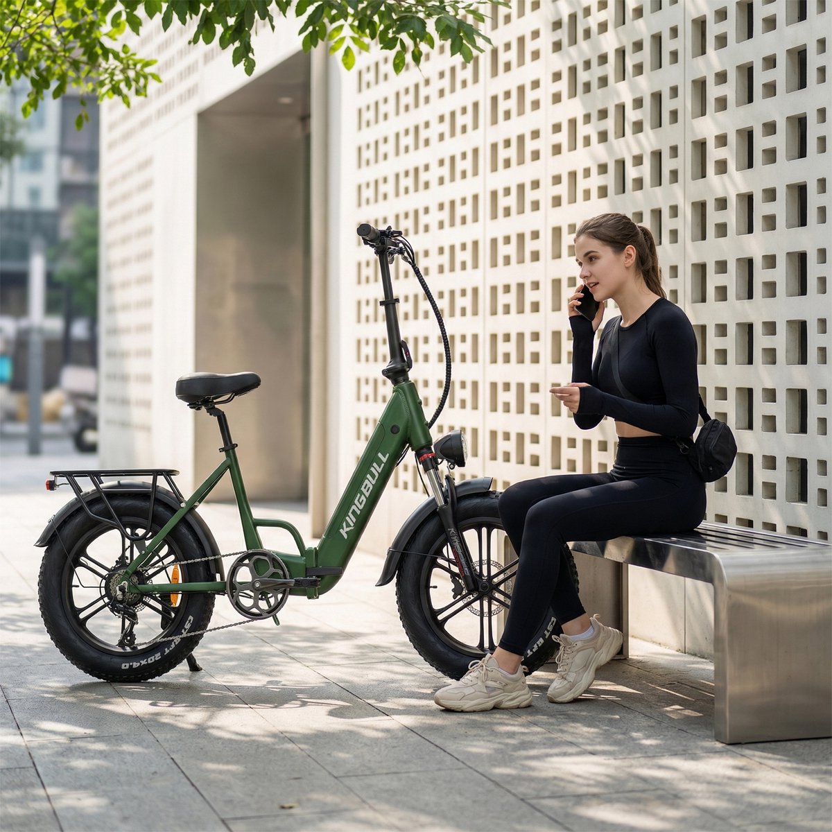 Maxtron Literider Elektrische Fiets–Opvouwbaar–648Wh Accu–Voor- en Achter Hydraulische Schijfremmen–20×4.0 Inch Fatbike Banden – Actieradius tot 90 km – MOZO Aluminium Verende Voorvork met Lock-out – Elektrische Stadsfiets–Max. Belasting 180 kg–Groen thumbnail 8