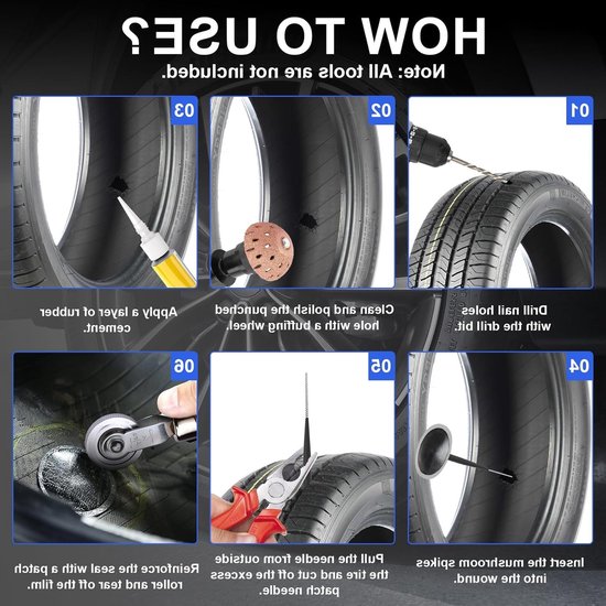24 Stuks Reparatieset voor Autobanden - Rubber Paddenstoel Reparatiebanden — afbeelding 2