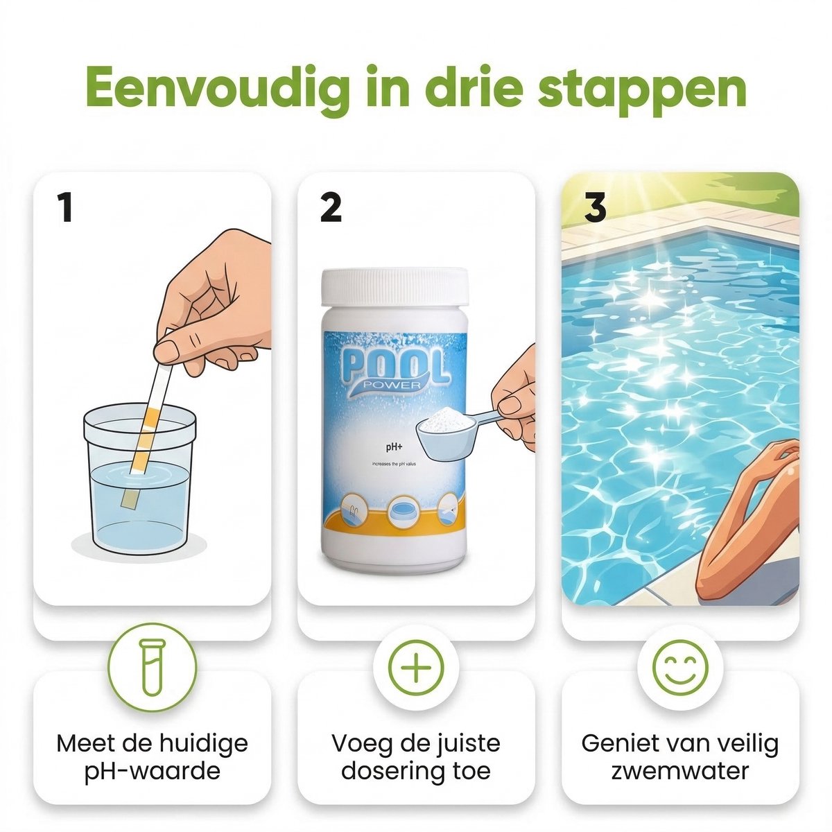 Zwembad Onderhoudspakket - Onderhoud Zwembad - bevat Chloor - PH-min en PH-plus (3-delig) – foto 5