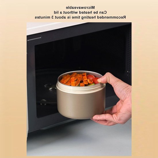 Isolerende Voedselcontainer, Draagbare Lunchdozen met Thermotas, Vacuüm Pot voor Warm en Koud Eten, Lekvrije Ontwerp met Brede Opening (2 dozen) — afbeelding 3
