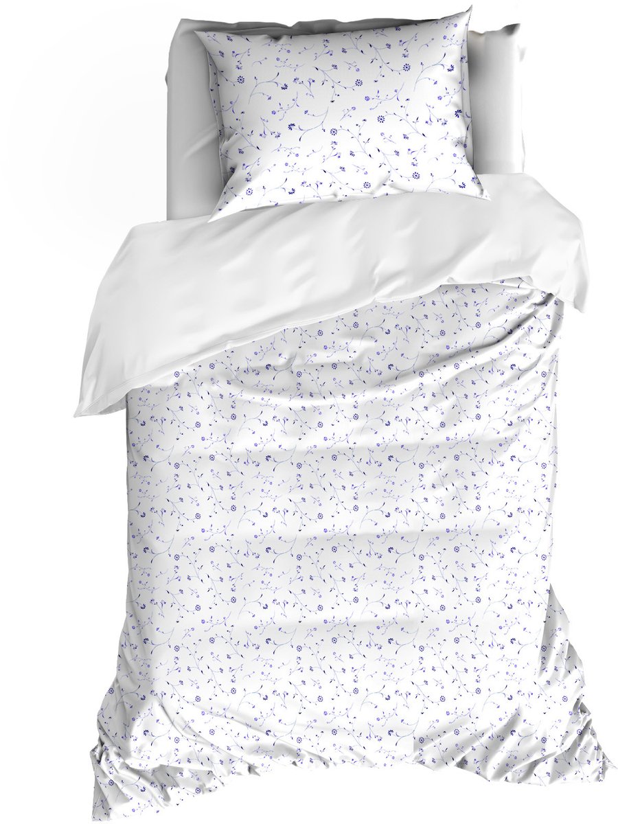 De Witte Lietaer Dekbedovertrek Lilia Porcelain - 140 x 200/220 + 60 x 70 cm - Katoen Percal