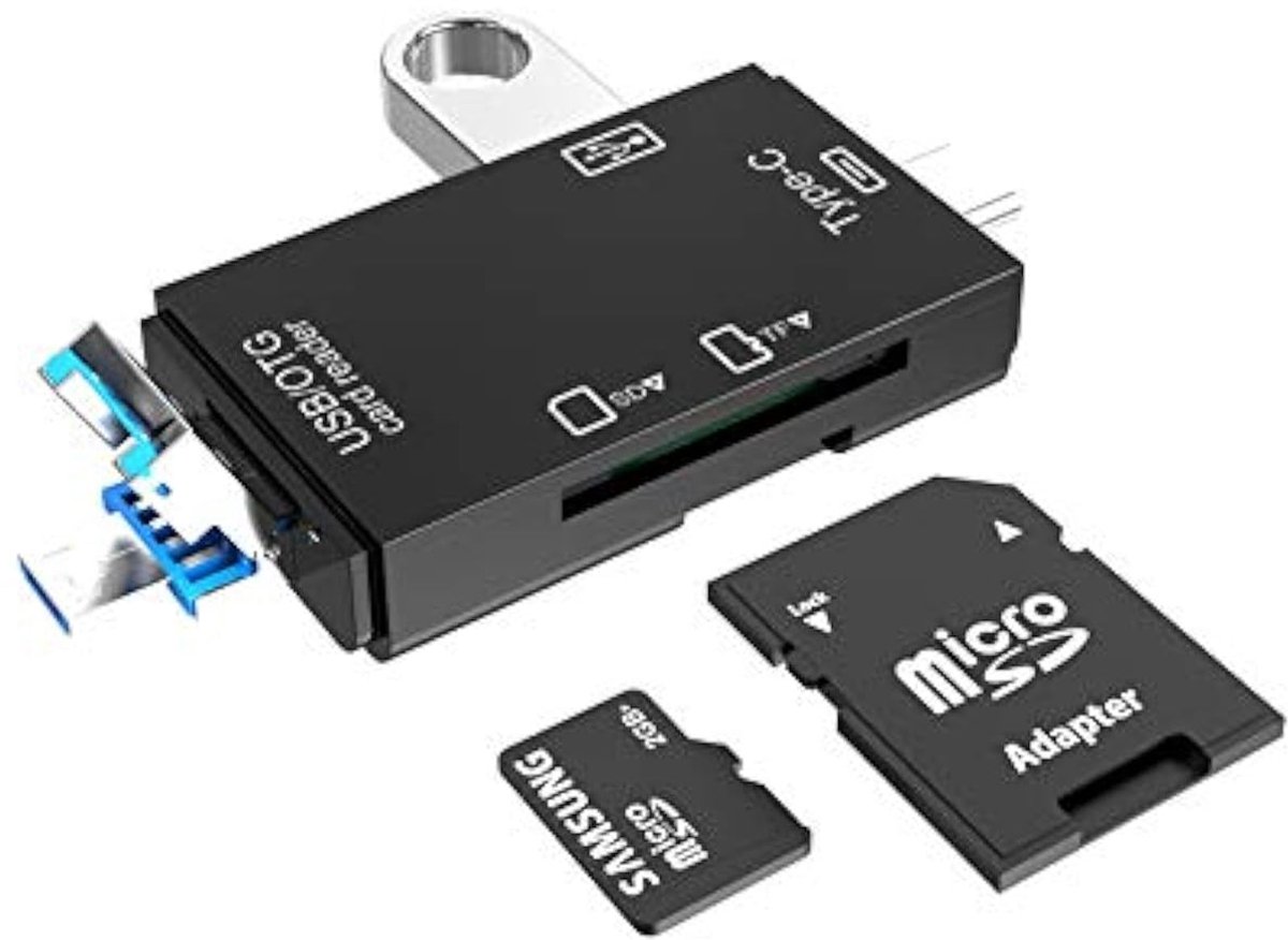 Allecto - Kaartlezer - 5-in-1 Geheugenkaartlezer - Compact en Lichtgewicht - USB 2.0 en Type C - Ideaal voor Fotografie en Videobewerking - Geschik...