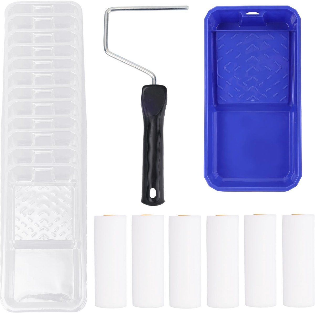 Set van 20 Verfroller Tray met Mini Rollers en Ergonomische Handgreep