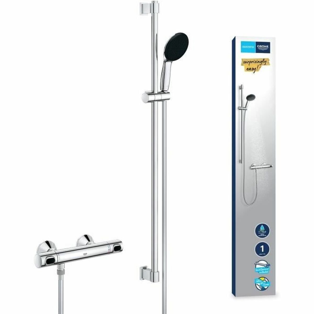 Grohe Precision Flow - Doucheset met thermostaat, chroom 34805001