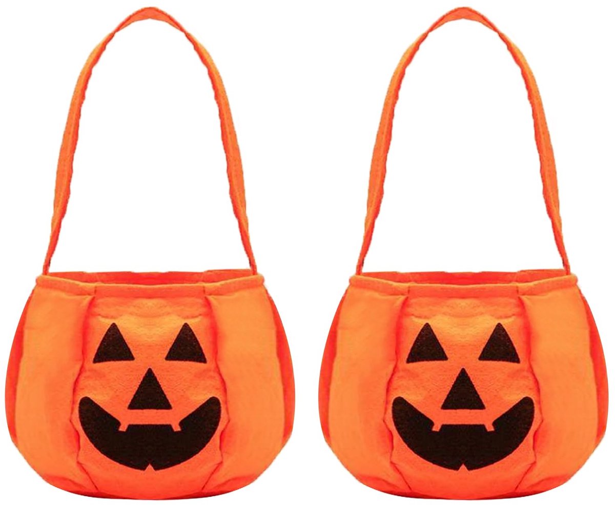 aladdien - Halloween snoepzakken - Pompoen emmer manden - Herbruikbaar en sterk - 20 x 28 cm - Truc of treat tas - Feestelijke decoratie - Geschikt ..