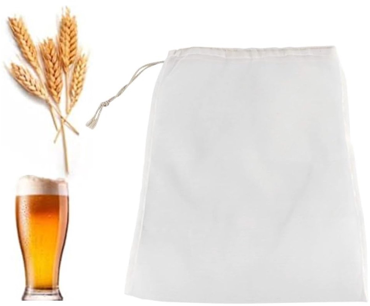 Allecto - Herbruikbare Wijnfilterzak - Fijnmazige Zak voor Thuisbrouwerij - 100 Micron filter - Ideaal voor het filteren van wijn - Perfect voor br...